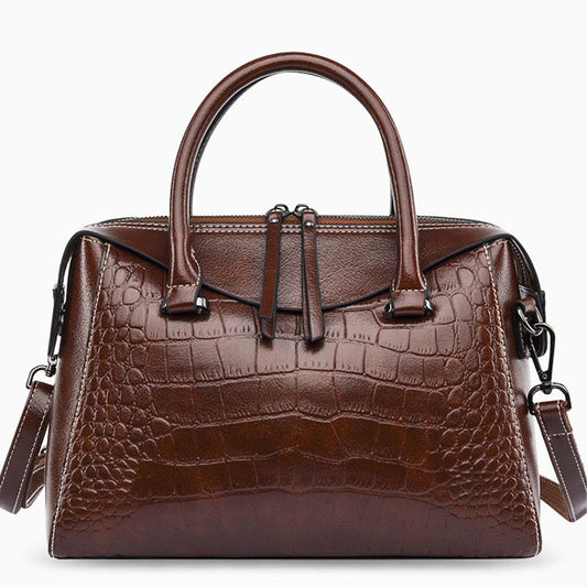 Handle Bag – Elegant Brown PU Leather Handbag