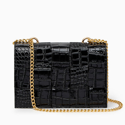 Ava Gold Chain Crossbody Bag – Luxe Croc-Embossed Handbag - Maison Quin