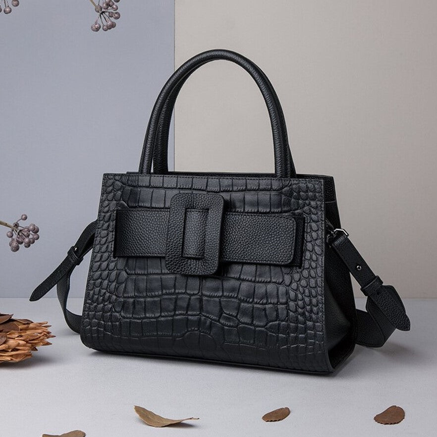 Croc-Embossed Tote Bag – Versatile Fashion Handbag